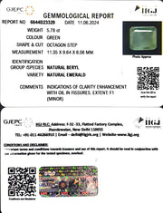 5.78/CT Natural Panna Stone with Govt. Lab Certificate-3441